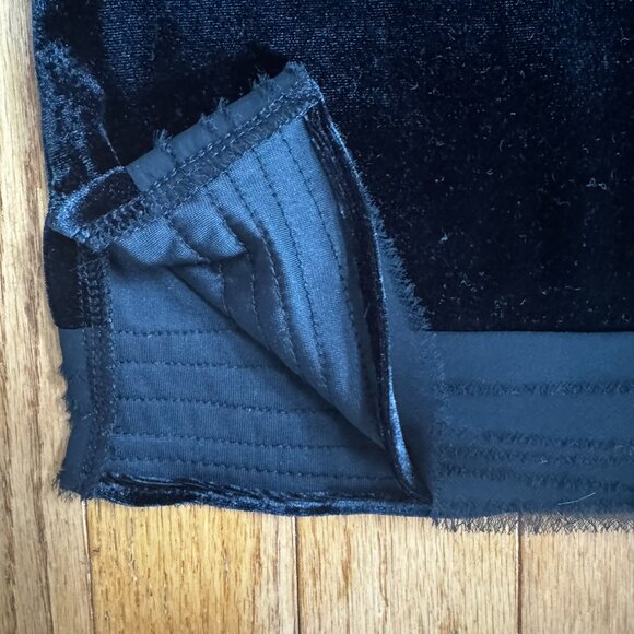 Alfani Black Sleeveless Velvet Tunic, Ruffled Placket & Stand Collar, Size M - Picture 6 of 7